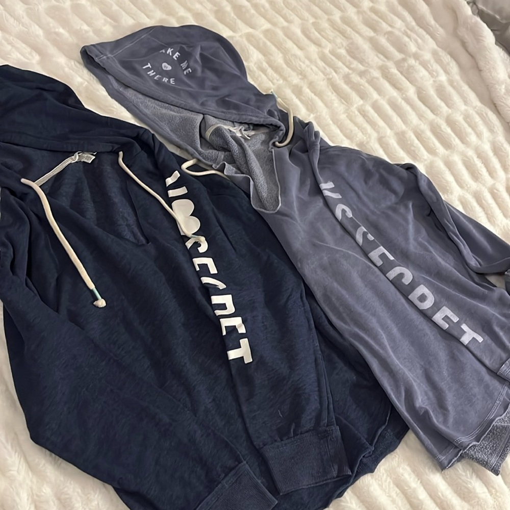 2 Victorias Secret V-Neck Sweatshirts